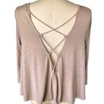 American Eagle  OUTFITTERS Women's Tan Taupe Lace Up Back Top Shirt ~ SMALL Photo 1