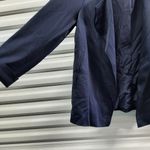Adrianna Papell  Trench Jacket Blazer Women's Size Medium Navy Blue Long Sleeve Photo 4