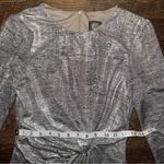 Vince Camuto  Metallic Midi Gathered Long Sleeve Dress Women’s Size 6 Photo 3