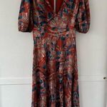 Alexia Admor  NOLA V-neck Puff Sleeve Midi Dress Size 2 Photo 0