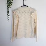 FRNCH  Paris Valeria Ruffle Shoulder Pointelle Sweater Sz M Photo 2