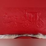 Coach  Red Embossed Leather Handbag Photo 7