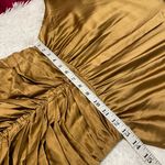 Retrofete Barbara Silk Ruched Mock Neck Mini Dress in Olive Green Small Photo 4