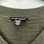 Hilary Radley Olive V-Neck Sweater with Layered Hem Photo 1