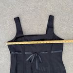 Vintage 90s L.L. Martin Black Baby Doll Square Neck Sleeveless Dress Brocade 14M Size 14 Photo 4