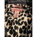Bandolino  Stretch Black Denim Jacket Leopard Print Lined Full Zip Sz 6 NWOT Photo 3