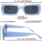 NWT Trendy Blue Unisex Rectangle 90s Sunglasses Blue Photo 3