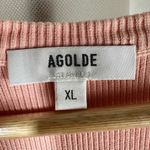 AGOLDE Poppy Scoop Neck Ribbed Tank Organic Cotton Size XL Grapefruit Stretch Photo 2