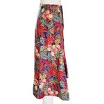 Vintage Sanibel Sport 70s Navy Floral Seamed Cotton Midi Skirt Size XL Photo 1
