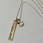 Gold Tone Chain Necklace With Donut Worry Charms Photo 4