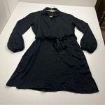 Bella Dahl  Belted Pullover Shirt Dress Women's Size XS Black Long Sleeve Ecovero Photo 0