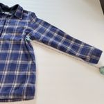 LL Bean Fleece Lined Flannel Purple Plaid Shirt‎ Jacket Shacket MEDIUM Photo 8