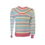 Vintage Light Pastel Fair Isle Knit Sweater M Blue Size M Photo 1