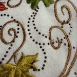 🍂 Cozy Fall Multicolor Leaf Embroidered Sweatshirt with Bead Embellishments 🍁 L White Size L Photo 7