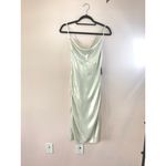 EXPRESS Metallic Cowl Neck Cross Back Midi Slip Dress Photo 12