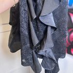 Wow Gold Label Black Ruffle Lace Silk Mockneck Full body Jumpsuit Size Large Photo 9