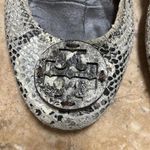 Tory Burch GUC  Grey Snakeskin Python Elastic Heel Ballet Flats Photo 2