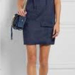 Equipment  Knox Corset Front Linen Lace Up Dress Womens Size Small Navy Blue Photo 0