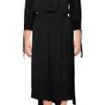 Kate & Mallory Off the Shoulder Black Tie Sleeve Midi Dress size Small Photo 1