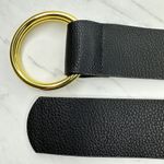 B-low the Belt  Wide Double Ring Belt Large/XL (L/XL) Black Gold Designer ✨ Photo 6