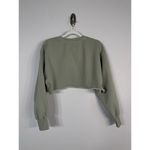 Aritzia TNA Cozy Fleece Boyfriend Cropped Pullover Sweatshirt Green Women’s Sz 2 Photo 7