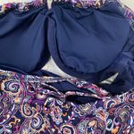 Lands' End NWT Retro Paisley Tie Front Tankini Swim Top Multicolor Size 8 Modest Photo 6
