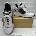 Michael Kors Black Multi Crista Trainer Tech Canvas MK Signature Shoes Photo 5