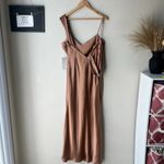 Fame and Partners NEW Dress Francois Bronze Satin Draped Maxi Gown Size 14 Photo 8