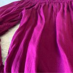 Free People  Free Spirit off shoulder smocked ruffle bell sleeve magenta pink top Photo 7
