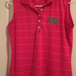 Nike Dri-Fit Women's Sleeveless White Striped Polo Shirt "HPU" Size Medium Photo 0