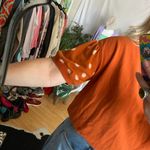 Anthropologie Daily Practice Polka Dot Balloon Sleeve Burnt Orange Top Small Photo 57