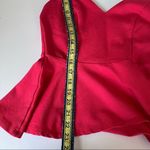 Mikey & Joey  Spaghetti Strap Peplum Hem Tank Top Cherry Hot Red Small Photo 6