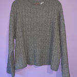 H&M  L Wool Blend Cable Knit Sweater Gray Photo 0
