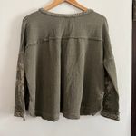 KYLA SEO | Dark Sage Green Embroidered Cotton Gauze Boxy Blouse | Size Small Photo 1