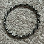 Women’s vintage silver/black twisted‎ dainty breaded bangle bracelet one size Silver Photo 0