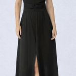 Halara NWT  V-Neck Lightweight Front Slit Maxi Dress in Black Photo 0
