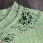 Vintage Floral Embroidered Green Blouse Size XL Photo 3