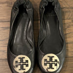Tory Burch  Black and Silver Reva Ballet Flats Sz 7 Photo 0