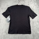 Ralph Lauren Lauren  Black Ribbed Knit Tee Womens Large Classic Preppy Minimalist Photo 2