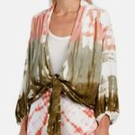 Young Fabulous and Broke (YFB) Tie-Dye Tie Front Milia Blouse Photo 0