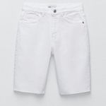 ZARA NWT  DENIM HIGH WAISTED SHORTS WHITE BLOGGERS FAV Photo 5