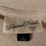 Universal Threads Universal Thread Cream speak with love embroidered fleece sweater sweatshirt L Photo 3