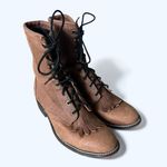 Laredo Vintage Lace Up Kiltie Roper Boots Brown USA Made Women's size 7 Western Photo 5