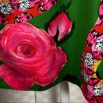 Cavalli Class Green And Pink Snake Jewel Floral Print Mid Sleeve Dress Size 12 Photo 5