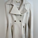Laundry by Shelli Segal Ivory Wool Fit & Flare Double-Breasted Coat XS Photo 4