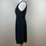 Evan Picone  Dress 6 Black Ruched Beaded Pleat Halter A-Line Cocktail Knee Length Photo 8