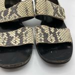 Vince  Cream & Black Crocodile Print Leather Sandals Womens 7 Beachy Casual Flats Photo 4