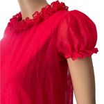Shirey Vintage 60s Red Elegant Ruffle Lingerie Intimates Evening Midi Dress Size 10 Photo 2