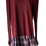 Hollister Sweater Y2k Large Red Plaid Flannel Layered Look Long Sleeve Top Photo 0