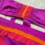 Becca  Strapless Colorful Ruffle Bikini Set Photo 1